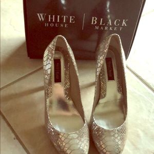 Silver Snowflake White House Black Market Heels